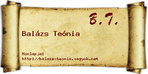 Balázs Teónia névjegykártya